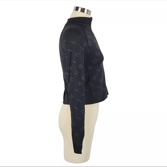 Lululemon Rest Less Cropped Half Zip size 6 in Logo Letter Black/Graphite Grey. - Picture 4 of 8